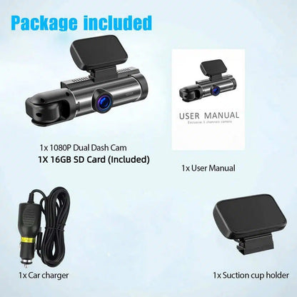 🚗📹 ¡Conduzca de forma más inteligente con nuestra cámara de tablero con gran angular de 170°: lente dual y claridad de 1080p!