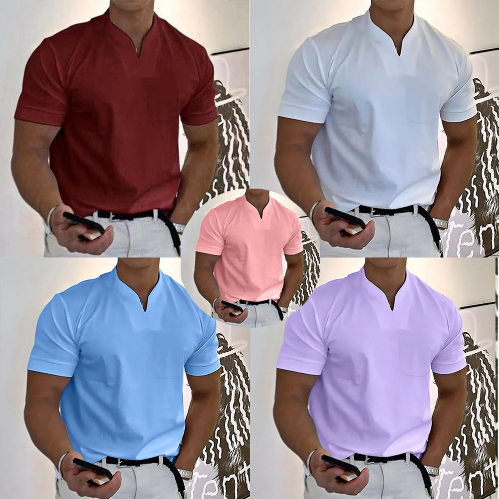 🎁Venta Caliente 49% OFF⏳2025 hombre moda holgada cuello V manga corta verano