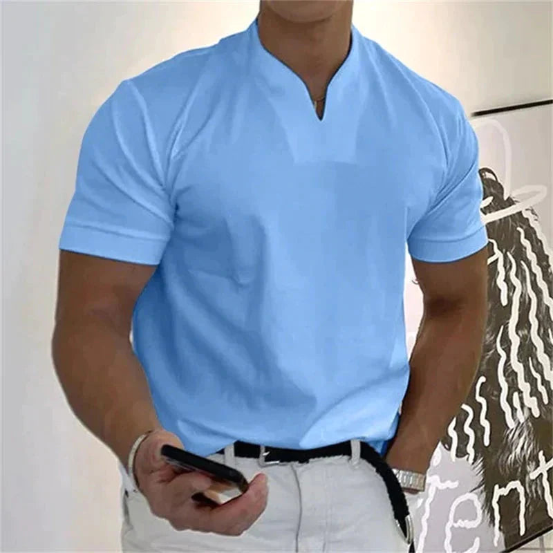 🎁Venta Caliente 49% OFF⏳2025 hombre moda holgada cuello V manga corta verano