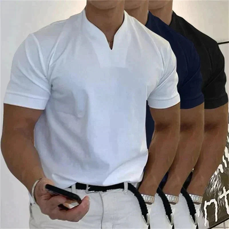 🎁Venta Caliente 49% OFF⏳2025 hombre moda holgada cuello V manga corta verano