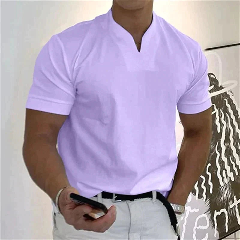 🎁Venta Caliente 49% OFF⏳2025 hombre moda holgada cuello V manga corta verano