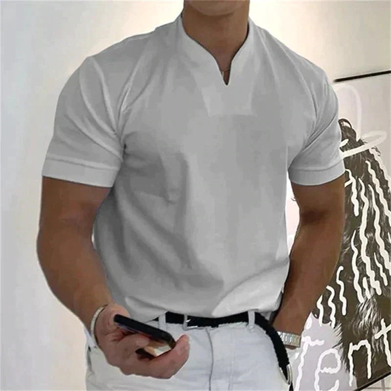 🎁Venta Caliente 49% OFF⏳2025 hombre moda holgada cuello V manga corta verano