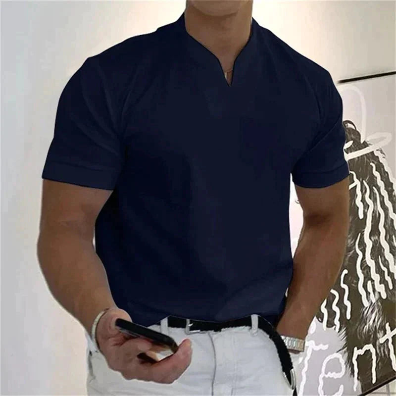 🎁Venta Caliente 49% OFF⏳2025 hombre moda holgada cuello V manga corta verano