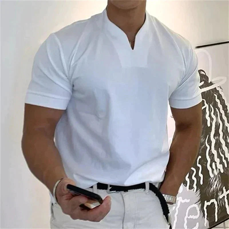 🎁Venta Caliente 49% OFF⏳2025 hombre moda holgada cuello V manga corta verano