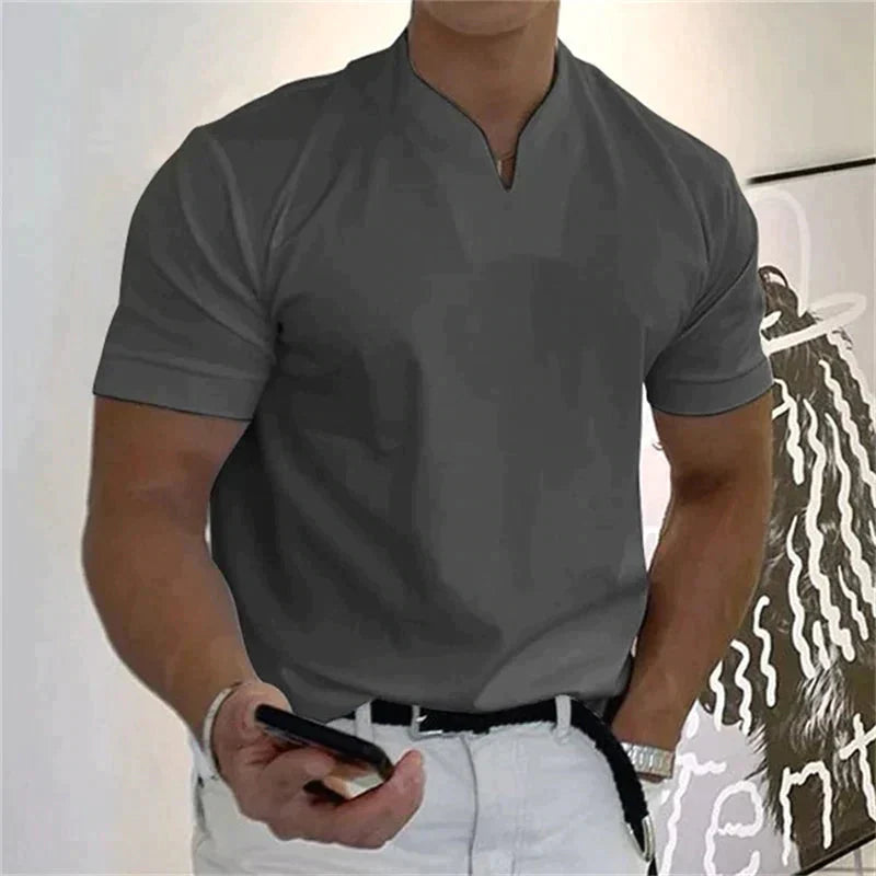 🎁Venta Caliente 49% OFF⏳2025 hombre moda holgada cuello V manga corta verano