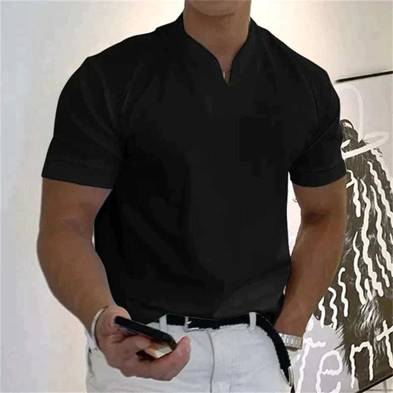🎁Venta Caliente 49% OFF⏳2025 hombre moda holgada cuello V manga corta verano