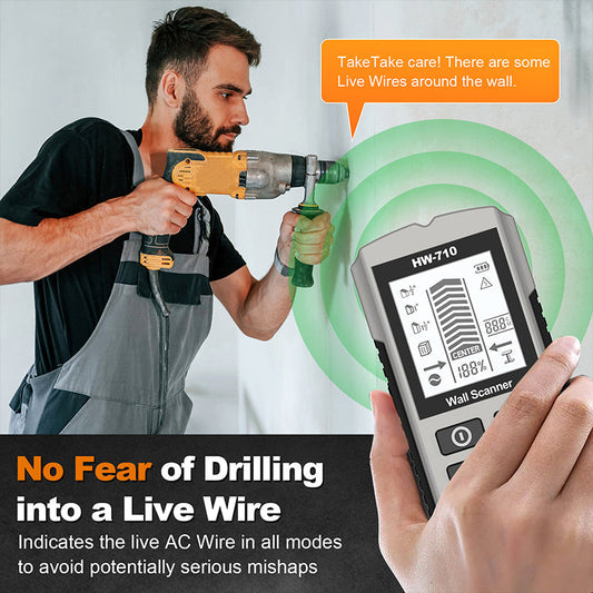 Detector manual multifunción de metales y paredes