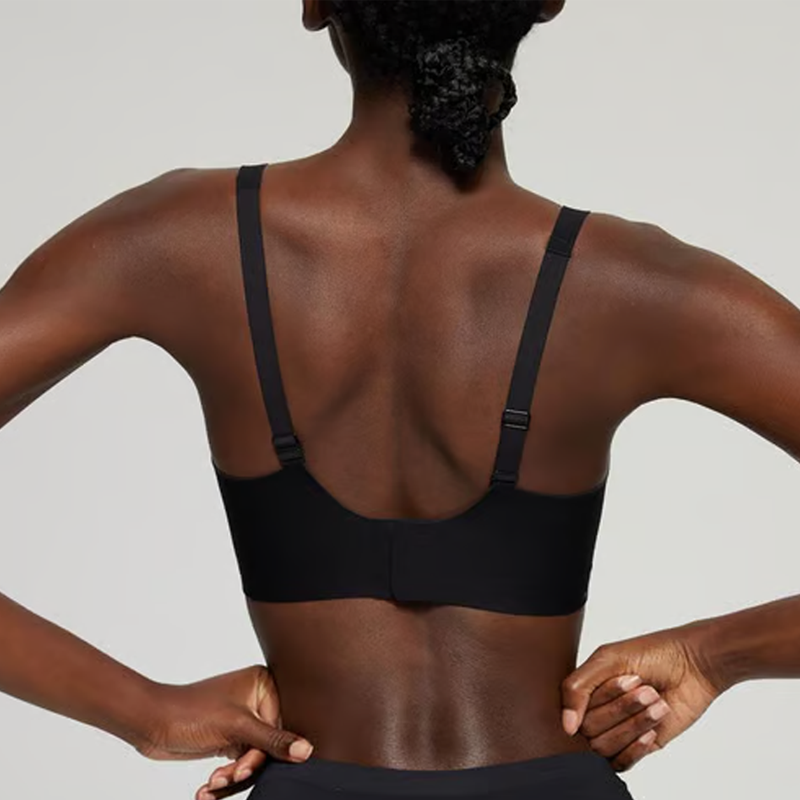 Brasier Sin Aros Push-up con Escote Profundo en V y Diseño Invisible